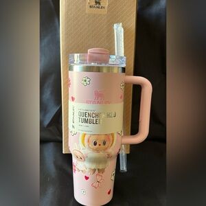 New 40oz Monsters Labubu Stanley Pink Floral Quencher Tumbler